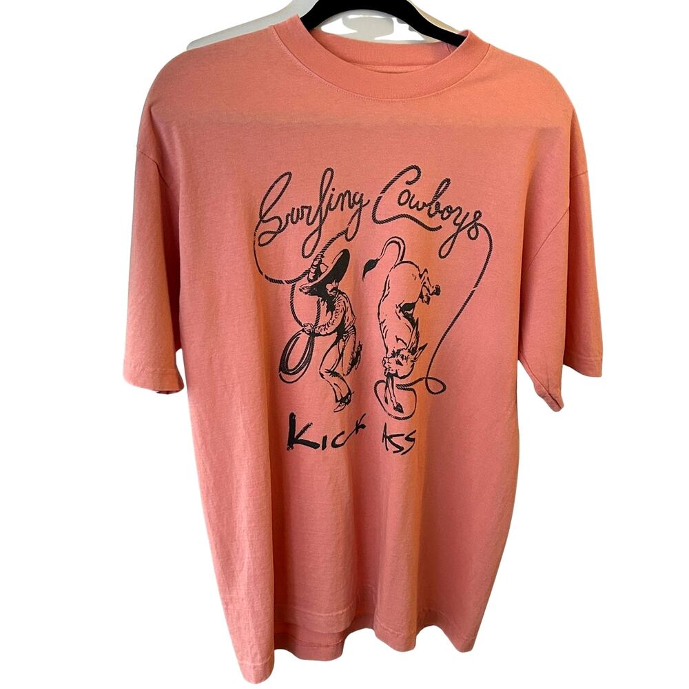 Surfing Cowboys Kick A** Graphic Tee – Made in USA